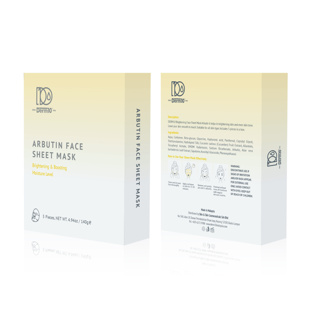 Arbutin Face Sheet Mask – Derm 10